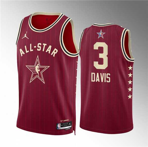 Mens 2024 All-Star #3 Anthony Davis Crimson Stitched Basketball Jersey->->NBA Jersey